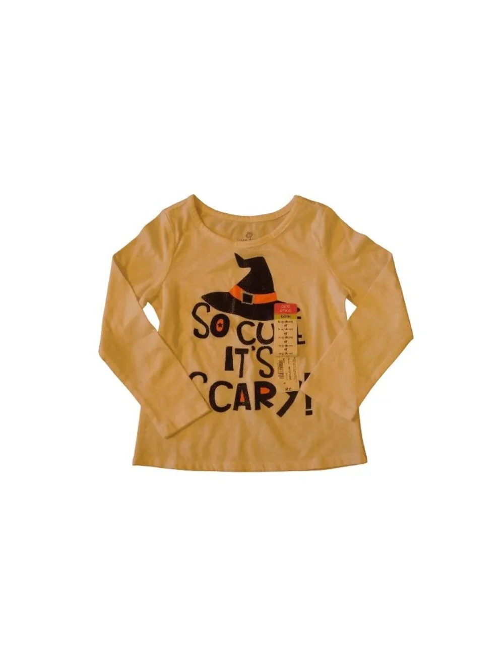 Okie Dokie Toddler Girl Long Sleeve Halloween 'So Cute It's Scary!' White Shirt